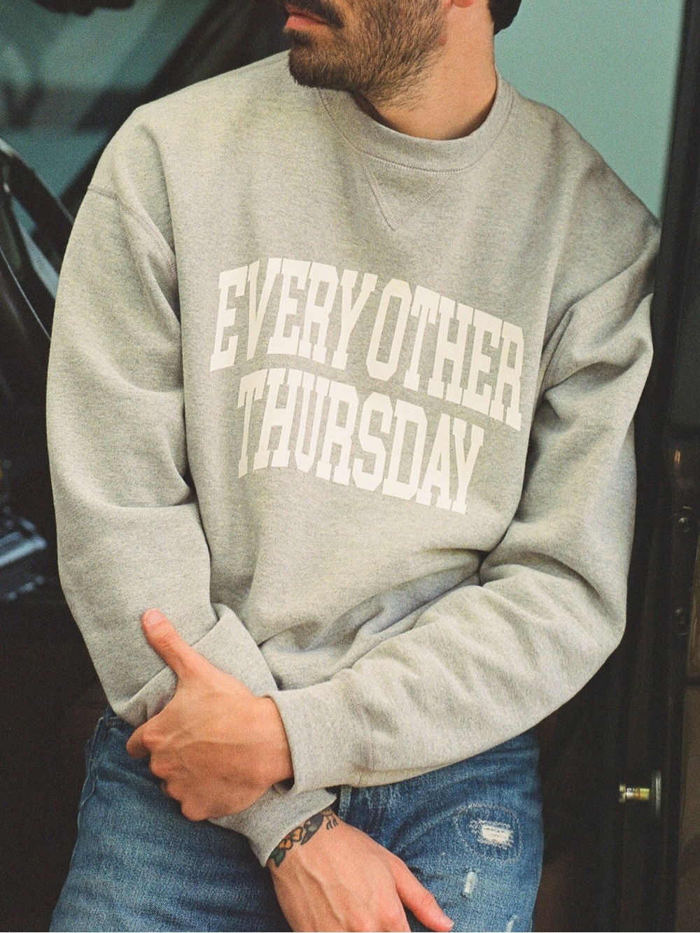 Every Other Thursday Grey Crewneck Sweatshirt